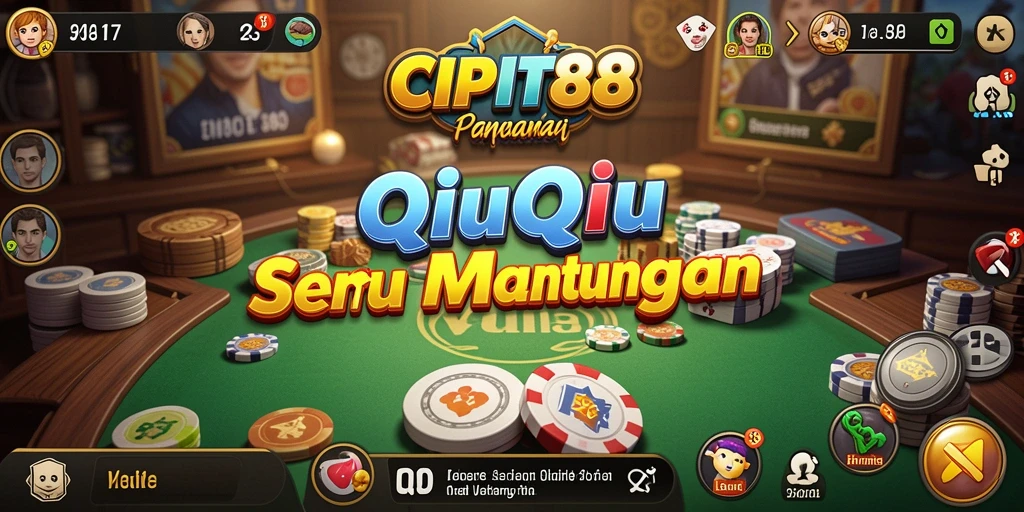 Tampilan gameplay seru dari CIPIT88 dengan kartu QiuQiu.