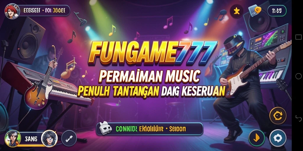 Tampilan gameplay seru FUNGAME777 dengan berbagai pilihan lagu.