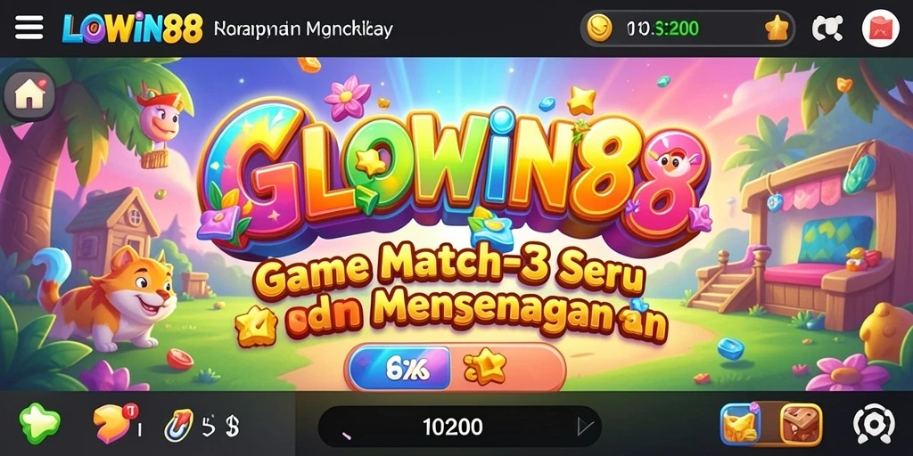 Tampilan gameplay GLOWIN88 yang penuh warna dan seru.