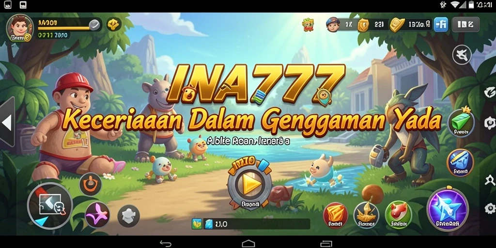 Tampilan gameplay <strong>INA777</strong> yang penuh warna dan menyenangkan.