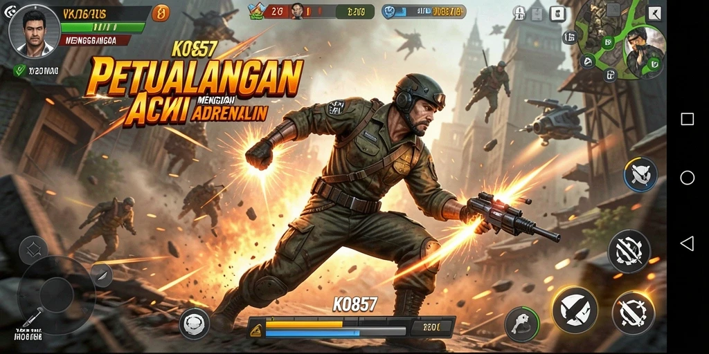 Gameplay KO857 yang seru dengan aksi menegangkan di setiap level.