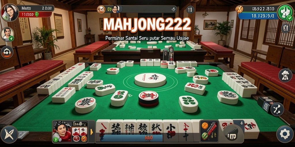Tampilan gameplay seru dari MAHJONG222 dengan desain ubin menarik.