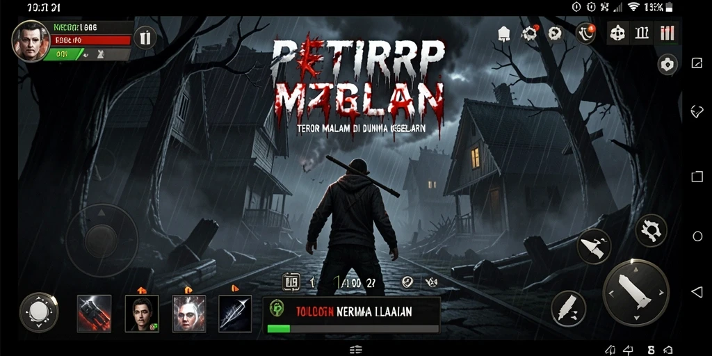 Tampilan menyeramkan gameplay PETIRRP dalam suasana gelap.